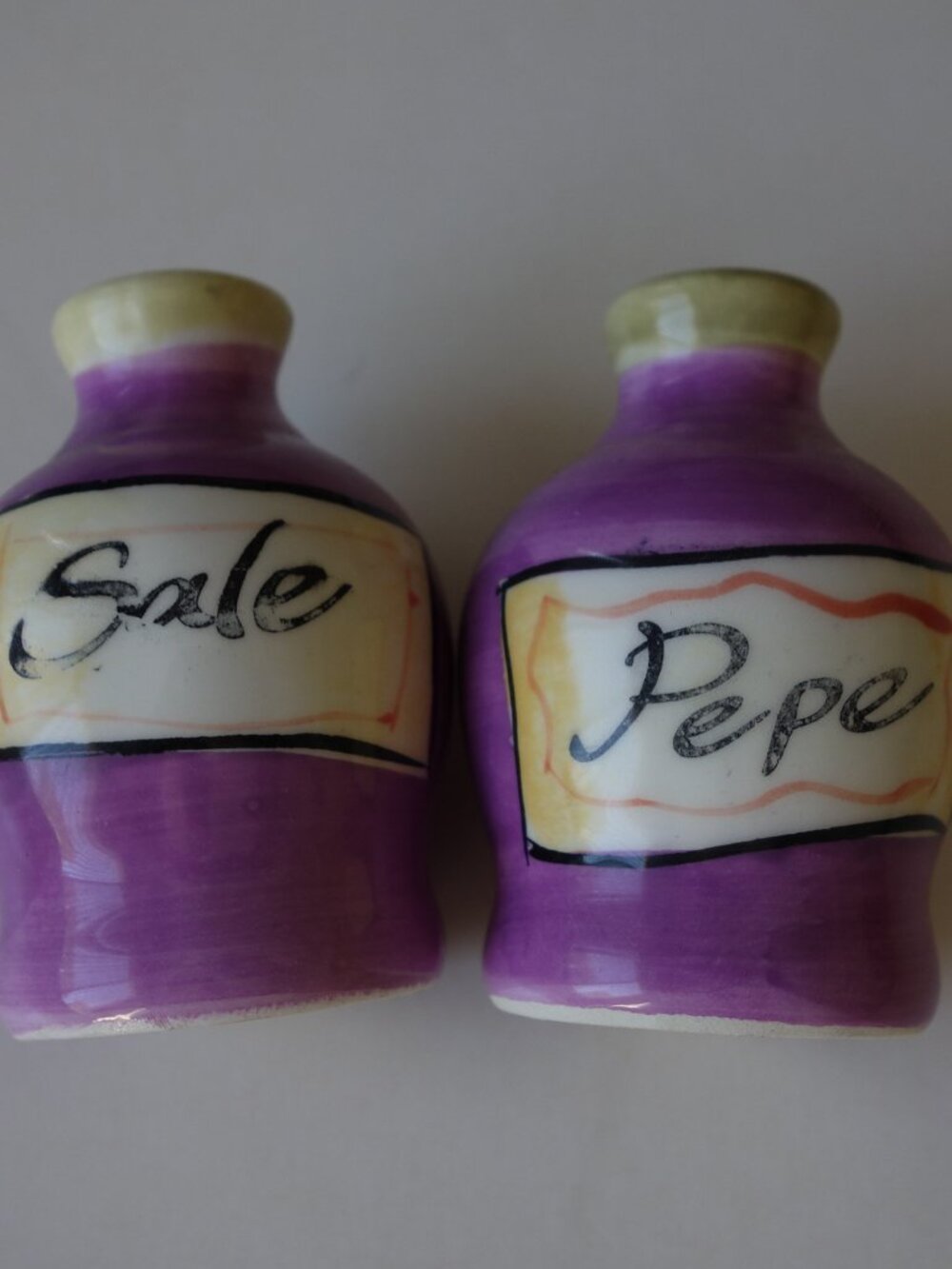 Pepe Sale Purple/Beige/Black Salt & Pepper Set New